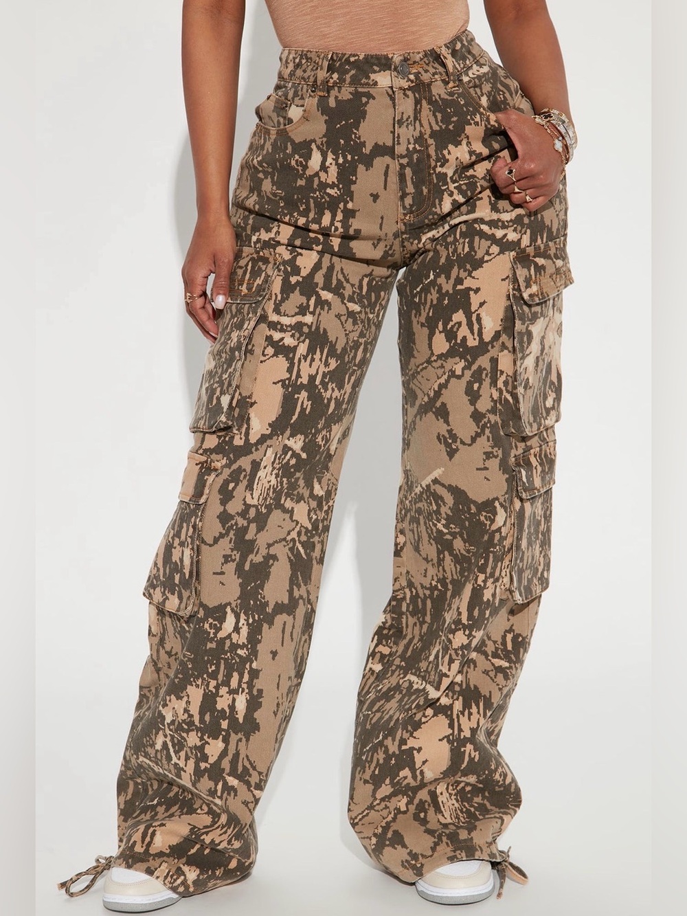 Fashion Nova Topanga Wide Leg Camo Cargo Pant XS